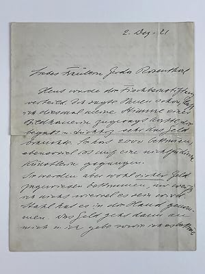 Autograph Letter to Gerda Rosenthal
