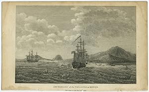 Anchorage of the Frigates at Mowee, copper engraving