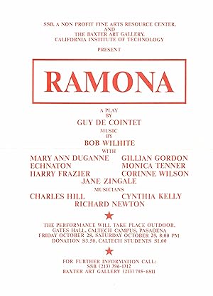 Ramona, a play, announcement