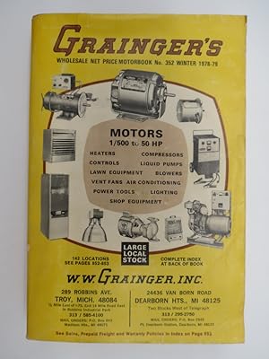 GRAINGER'S WHOLESALE NET PRICE MOTORBOOK NO. 352 WINTER 1978-1979