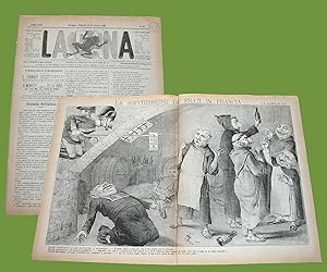 La Rana 12 Novembre 1880 Giornale satirico La soppressione di Frati in Francia