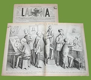 La Rana 20 Gennaio 1880 Giornale satirico Cairoli Lanza Visconti Depretis ITALIA