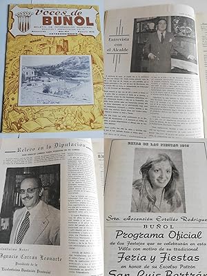 ANTIGUA REVISTA. VOCES DE BUÑOL Nº83 AÑO VIII AGOSTO 1975