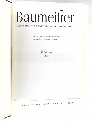 Baumeister - Zeitschrift für Baukultur und Bautechnik - 52. Jahrgang 1955 - Heft 1-12 gebunden