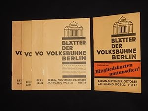 Blätter der Volksbühne Berlin, [9.] Jahrgang 1932/33, Hefte 1 - 5/6, komplett