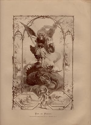THE WAR IN HEAVEN,1870 Religious Print