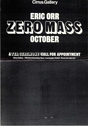 Eric Orr Zero Mass art exhibition announcement