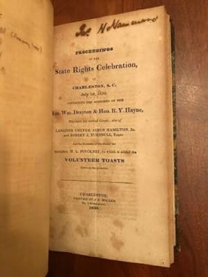 Lot of 4 States Rights Pamphlets bound together and signed by South Carolina Governor and U.S. Le...