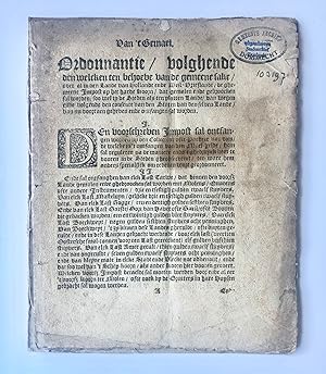 [Antique pamphlet, tax, belastingen, Noord-Holland] Van t Gemael. Ordonnantie/ volghende den wel...