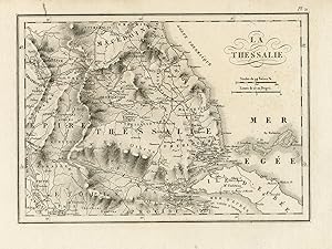 Antique Map-The region of Thessaly in Ancient Greece-Barthélemy-ca. 1820