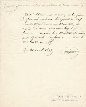 Charles Guépratte lettre autographe signée