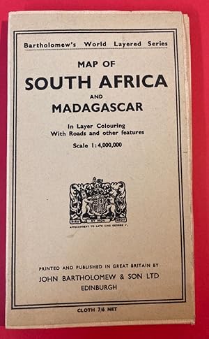 Map of South Africa and Madagascar in Layered Colouring, with Roads and other Features. Sacle 1 :...