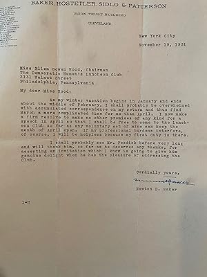 Archive of Incoming Correspondence of Ellen Gowen Hood of the Democratic Women's Luncheon Club of...