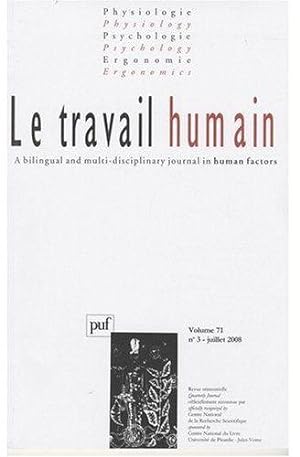 REVUE LE TRAVAIL HUMAIN n.71/3 (édition 2008)