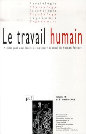 REVUE LE TRAVAIL HUMAIN n.76/4 (édition 2013)
