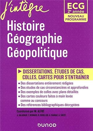 histoire géographie géopolitique ; ECG, 2e année ; programmes 2022
