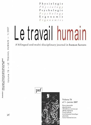 REVUE LE TRAVAIL HUMAIN n.70/1 (édition 2007)