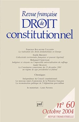 Revue française de droit constitutionnel n.60