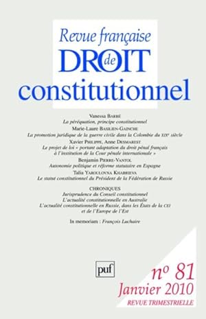Revue française de droit constitutionnel n.81
