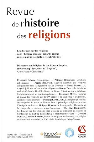 revue de l'histoire des religions : 4/2017 ; les discours sur les religions dans l'empire romain
