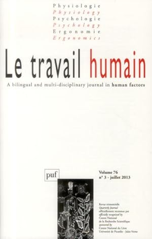 REVUE LE TRAVAIL HUMAIN n.76/3 (édition 2013)