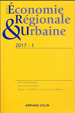 revue d'économie régionale et urbaine n.1 : 2017