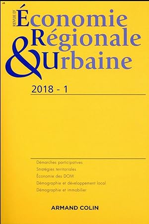 revue d'économie régionale et urbaine n.1 (édition 2018)