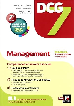 DCG 7 : management ; manuel et applications (7e édition)