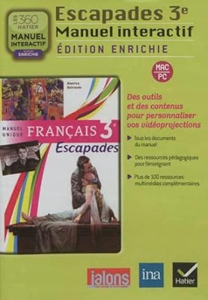 Escapades francais 3e ed. 2012 - cdrom manuel interactif edition enrichie classe