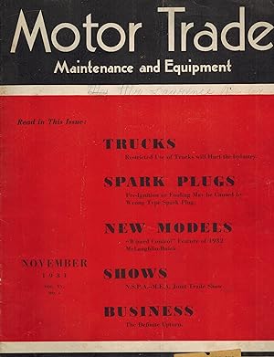 Motor Trade Maintenance and Equipment Magazine November 1931 - Volume XV No. 4