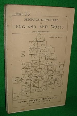 ORDNANCE SURVEY MAP OF ENGLAND AND WALES 2 MILES TO AN INCH SHEFFIELD, SHEETET 13