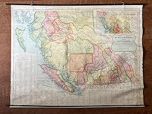 THE DAILY NEWS-ADVERTISERS' MAP OF BRITISH COLUMBIA. Showing Railways, Steamship Lines And Telegr...