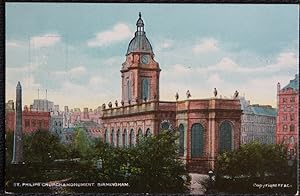 Birmingham St. Philips Church pre 1920 Postcard