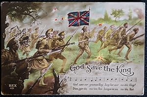 God Save The King Memorial Military Vintage 1919 Postcard