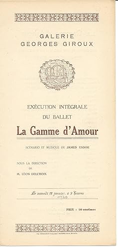 James Ensor : La Gamme D'amour - Galerie Geoges Giroux