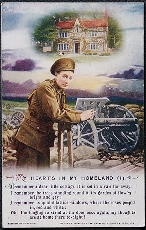 Army Military Vintage Postcard My Heart Is In The Homeland