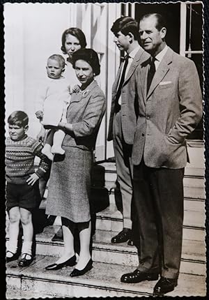 Queen Elizabeth II With Duke Of Edinburgh & Family Postcard