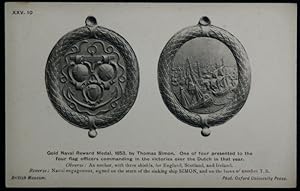 Naval Reward Medal by Thomas Simon Anchor With Three Shields Postcard
