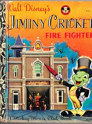 Walt Disney's Jiminy Cricket Fire Fighter. little golden book. Mickey Mouse Club Book