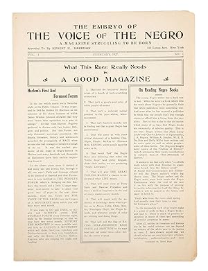 The Embryo of the Voice of the Negro: A Magazine Struggling to Be Born