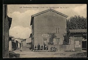 Carte postale Sathonay-Village, Cafe Au Rendez-vous des Amis