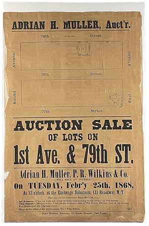 Auction Sale of Lots on 1st Ave. & 79th St. [6 of 9 cartographically-illustrated Manhattan real e...