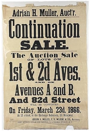 The Auction Sale of Lots on 1st & 2d Aves. and on Avenues A and B., and 82d Street [3 of 9 cartog...