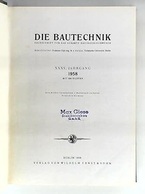 Die Bautechnik - 35. Jahrgang 1958 - Heft 1-12 gebunden