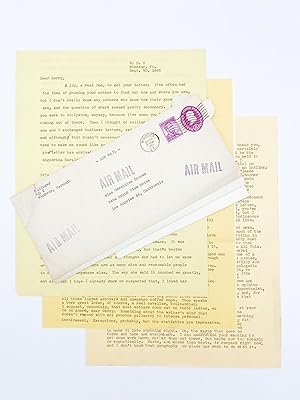 A group of four typed letters signed ("Jerry") to the actress Geraldine Brooks (1925-1977); Winds...