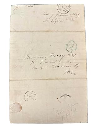 Autograph letter signed (in full), in French, to Charles Hygin de Furcy; [Paris, 7 January 1845]