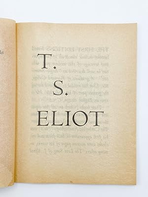 Housatonuc Bookshop: T. S. Eliot
