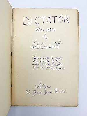 Autograph manuscript signed of his book 'New Poems' (London: Martin Secker, 1939)