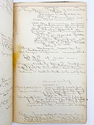 Autograph manuscript journal signed, kept by Rogers during the year 1890 - the year of the Player...
