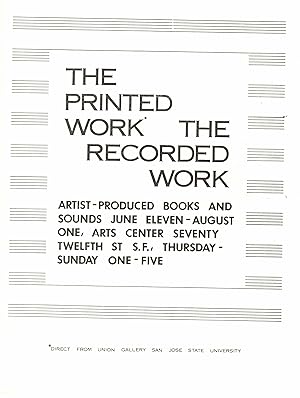 The Printed Work The Recorded Work announcement